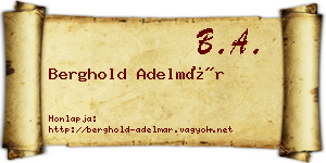 Berghold Adelmár névjegykártya